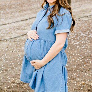 Vici You And Paradise Pocketed Button Down Denim Dress - Small